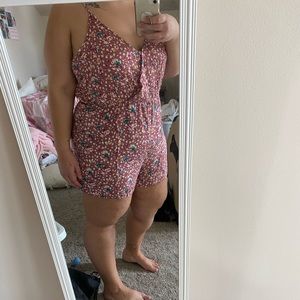 Floral Spaghetti Strap Romper